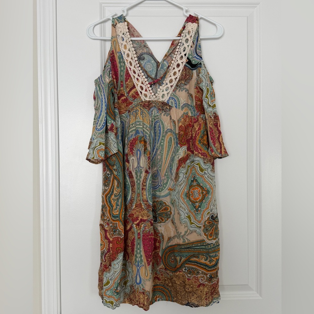 Umgee Boho Paisley Dress Size Small Flowy Hippie Festival Cottagecore